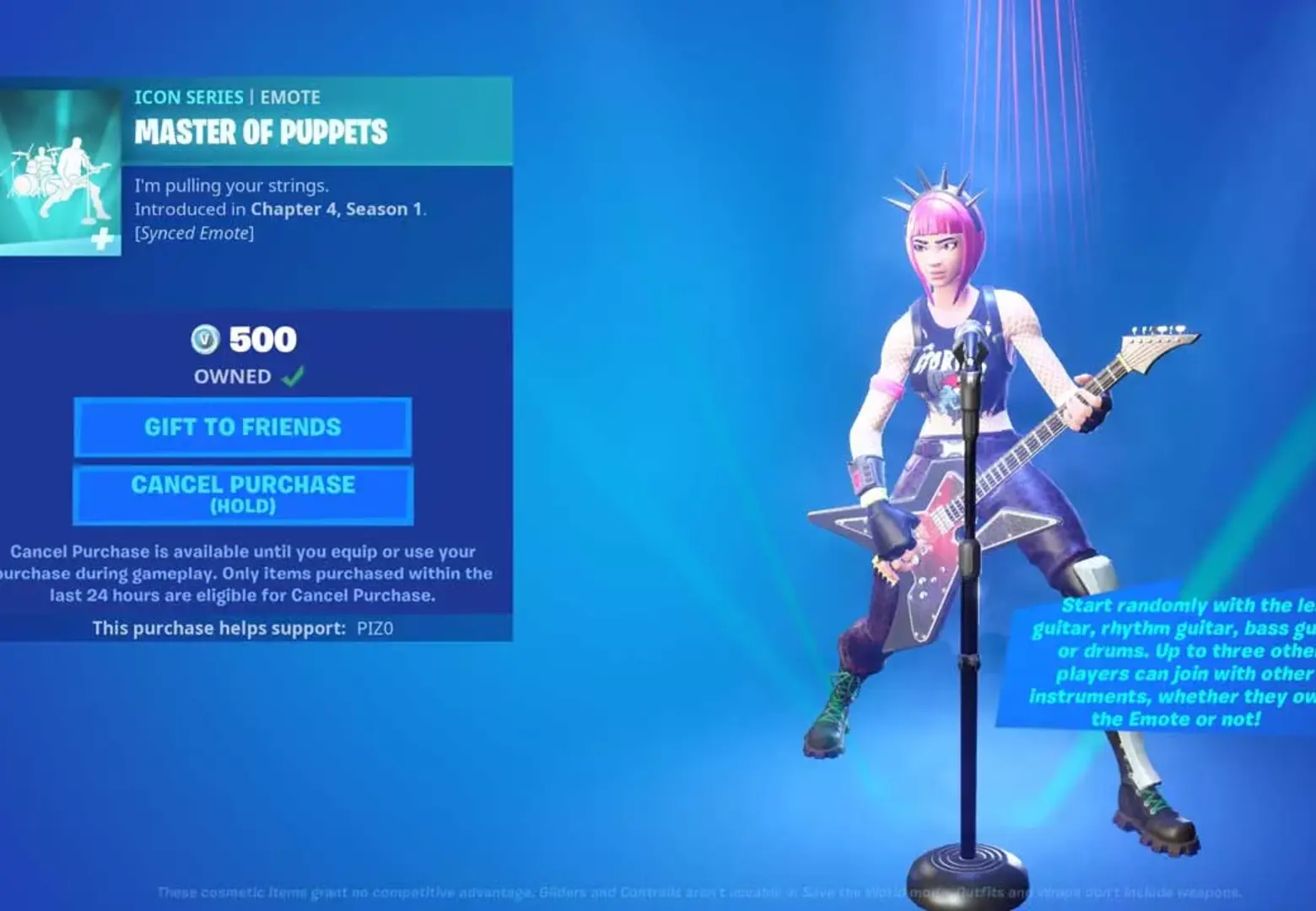 Игроки Fortnite теперь могут исполнить Master of Puppets на гитаре - Звук