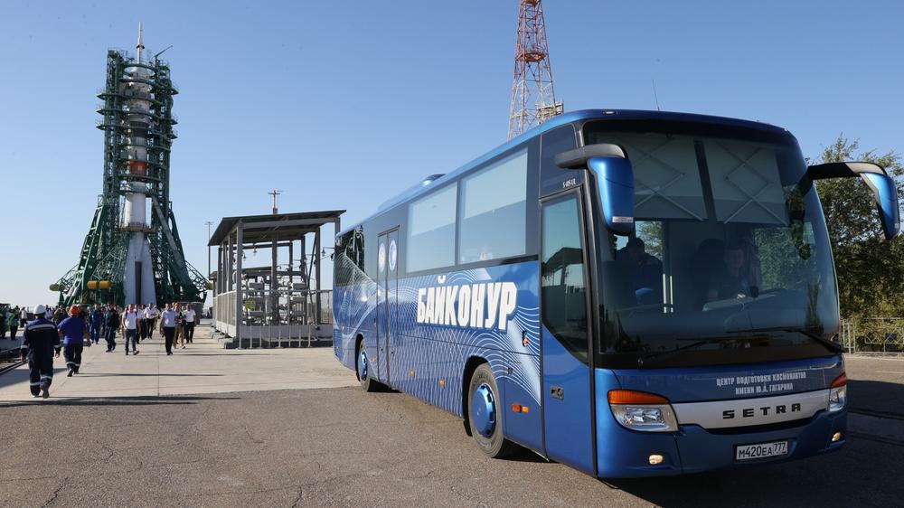 Подготовка к запуску ракеты-носителя «Союз-2.1а» с транспортным пилотируемым кораблем «Союз МС-22» с космодрома Байконур, 21 сентября 2022 года