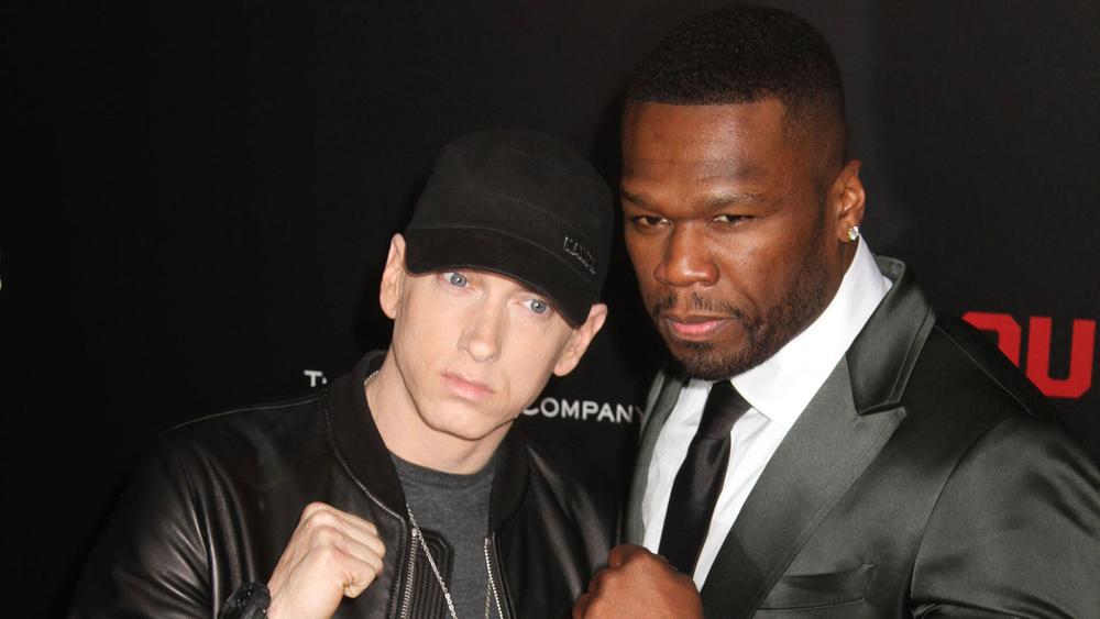Эминем и 50 Cent на премьере фильма «Левша», 20 июля 2015 года