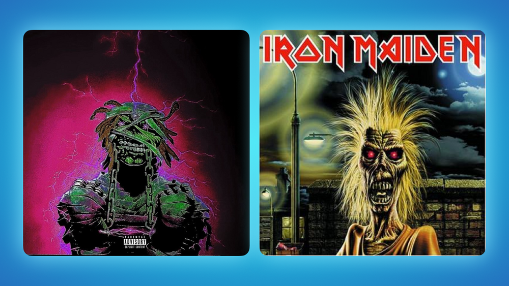 Обложка альбома OsamaSon — FLXTRA; обложка альбома Iron Maiden