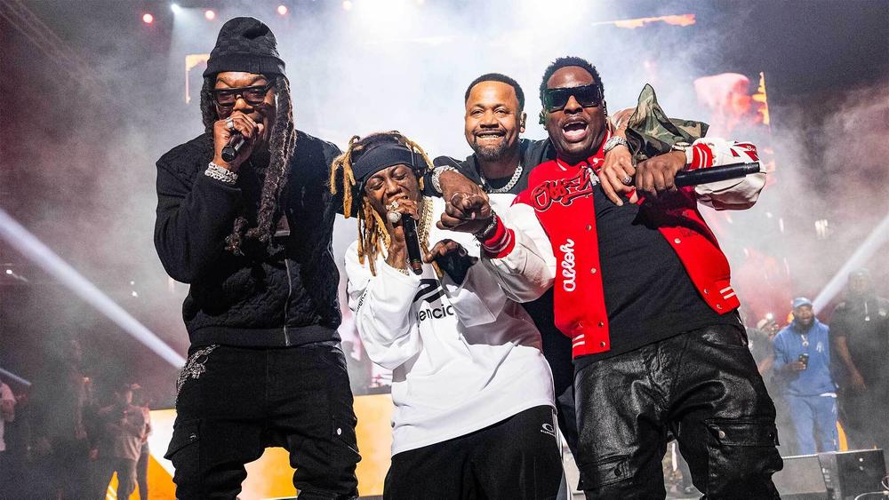 Hot Boys (B.G., Lil Wayne, Juvenile и Turk) на фестивале Lil Weezyana Fest, 2 ноября 2024 года