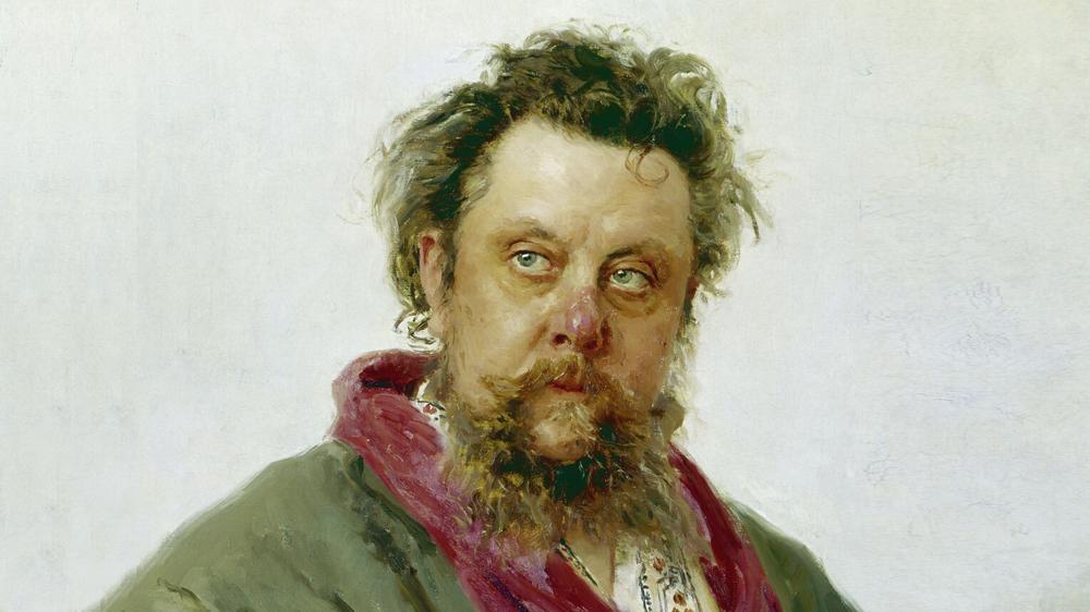 Репродукция картины Ильи Репина «Портрет композитора М.П. Мусоргского» (1881)