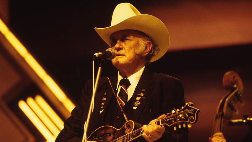 Фото с выступления Билла Монро на фестивале Country Music Festival Wembley, 1983 год