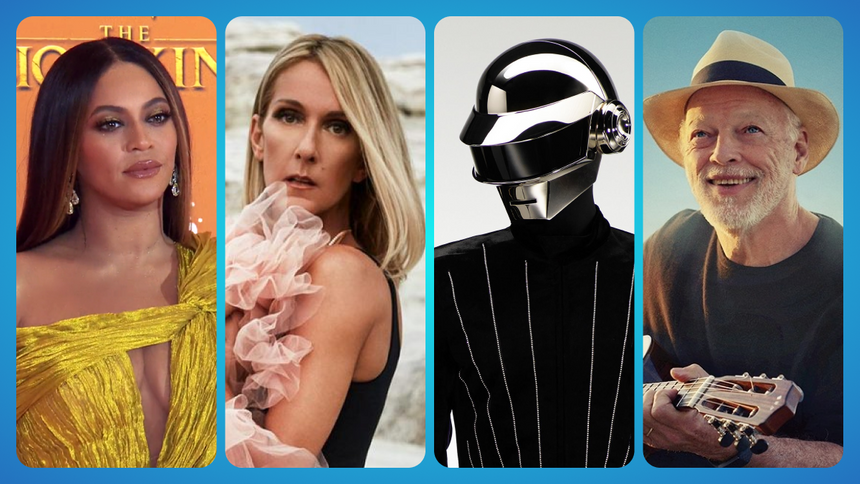 Beyonce, Селин Дион, Daft Punk, Дэвид Гилмор